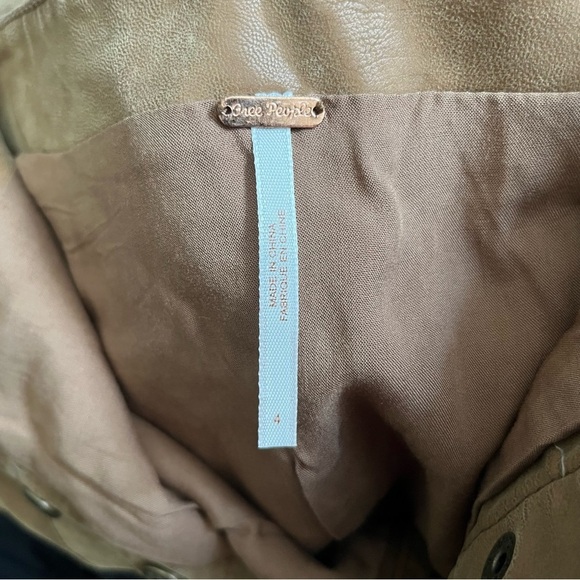 Free People Urban Outfitters Oh Snap Vegan Leather Mini Skirt Button Front 4 - Picture 9 of 12